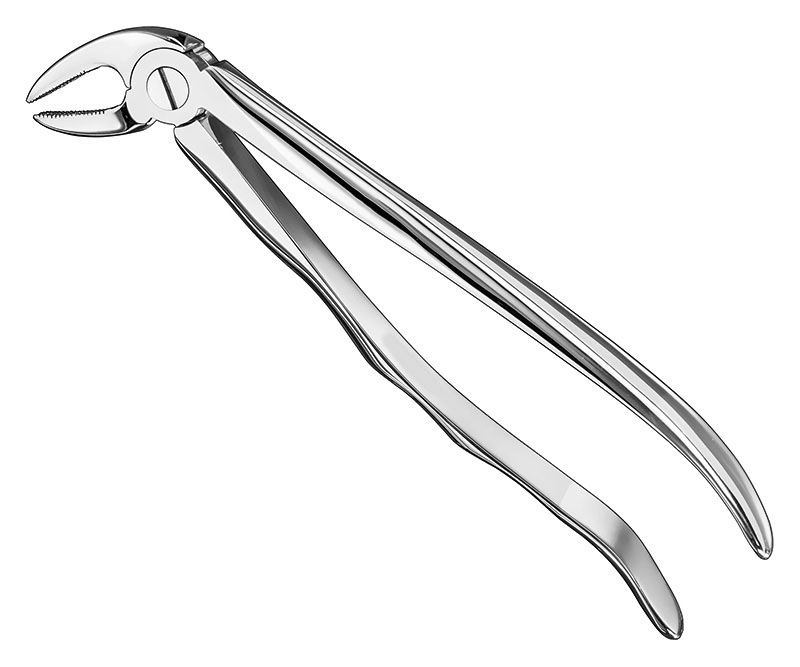Extracting forceps, anat.